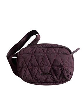 ATHLETA Burgundy Quilted Belt Crossbody Bag